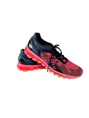 Asics Gel Quantum 360 Knit Peach Red Black Running Shoes T778N Womens Size 9.5